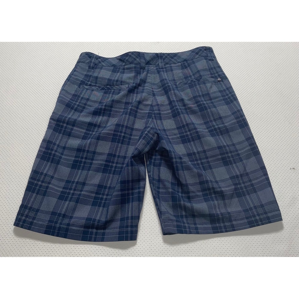 Travis Mathew Blue Plaid‎ Golf Shorts Performance Casual Men's Size 32